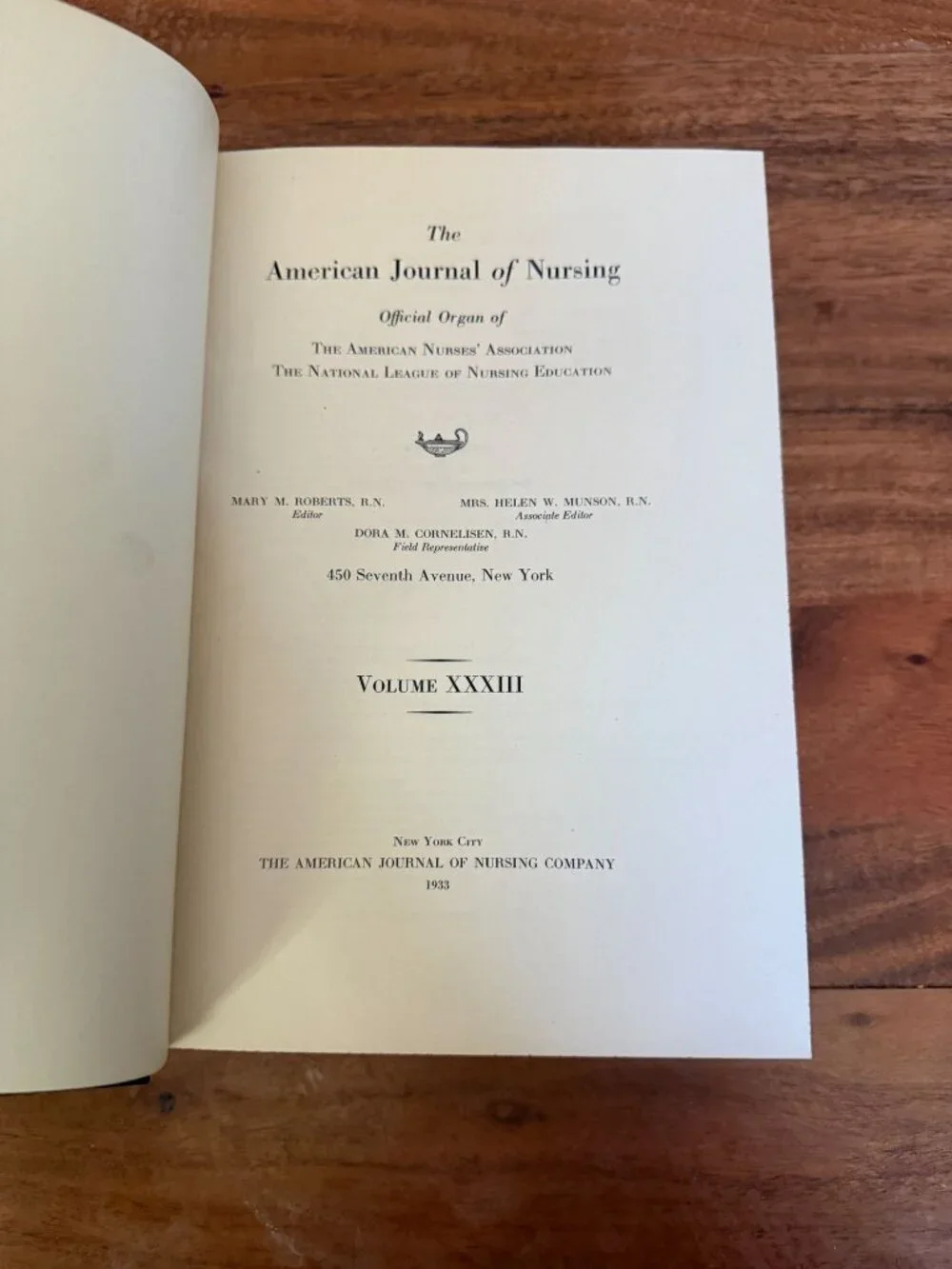 1933 American Journal of Nursing Vol 33 Complete 2 Vol Set Hardcover Vintage HC